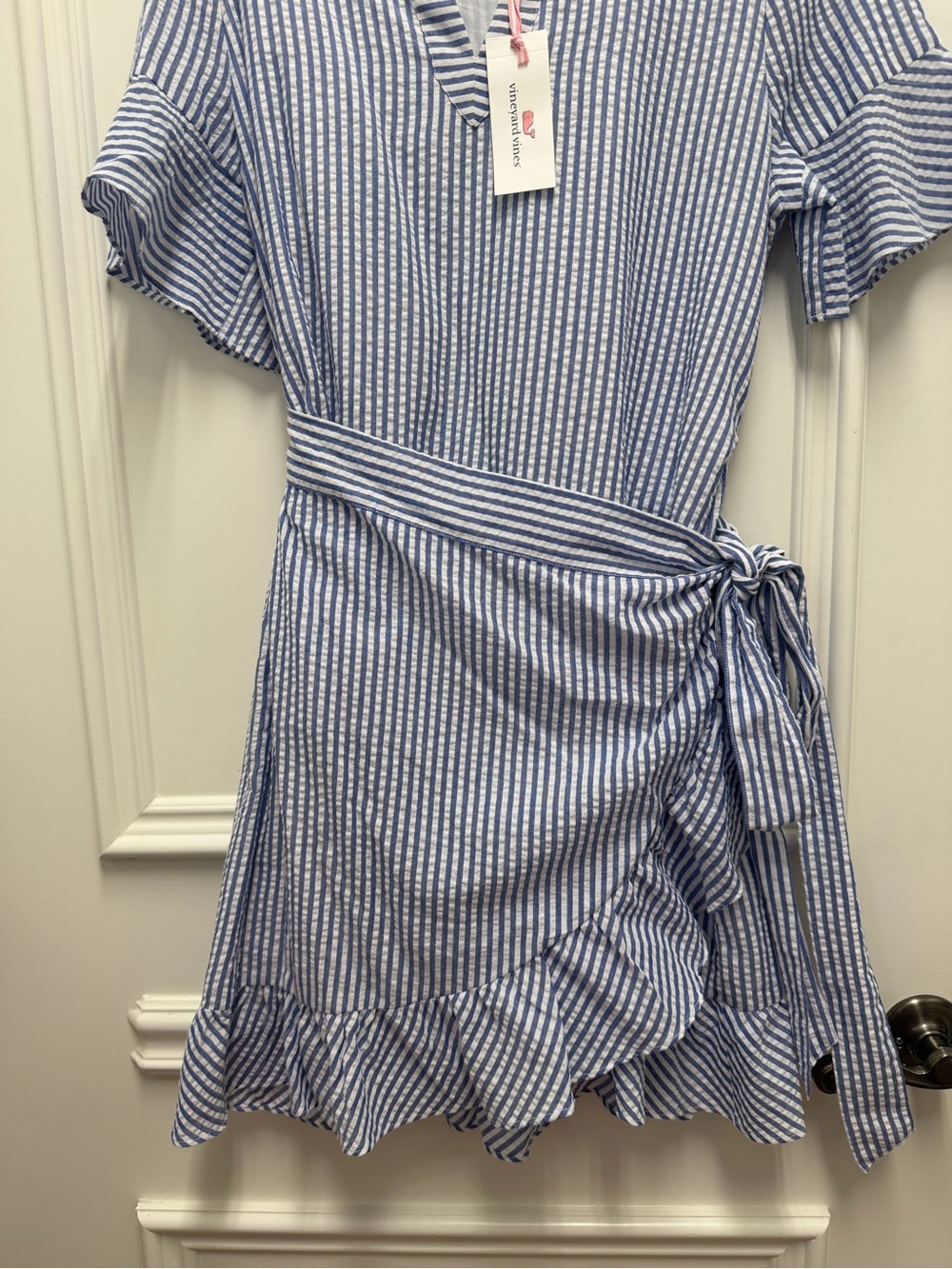 NWT Vineyard Vines Blue and White Striped Wrap Dress